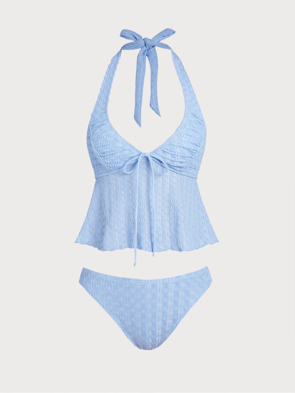 NEW Samiol Blue Ruched V-Neck Tankini Set